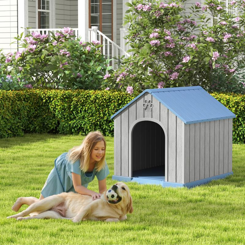 Durable Waterproof Plastic Dog/ Sheep House for Small to Large Sheep, Indoor Outdoor Pet Shelter with Ventilated Roof and Elevated Floor, Easy Assembly