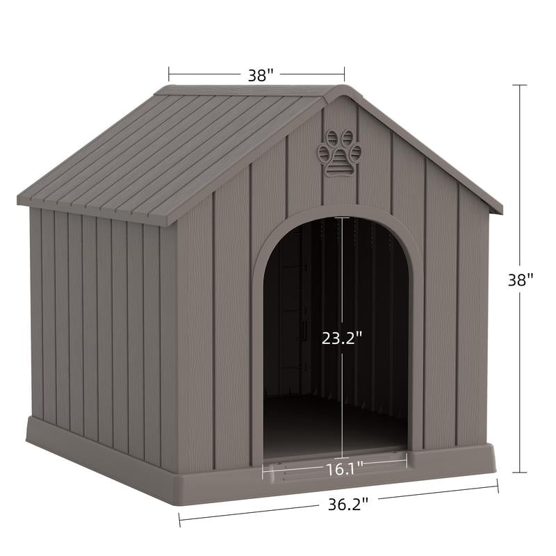 Durable Waterproof Plastic Dog/ Sheep House for Small to Large Sheep, Indoor Outdoor Pet Shelter with Ventilated Roof and Elevated Floor, Easy Assembly