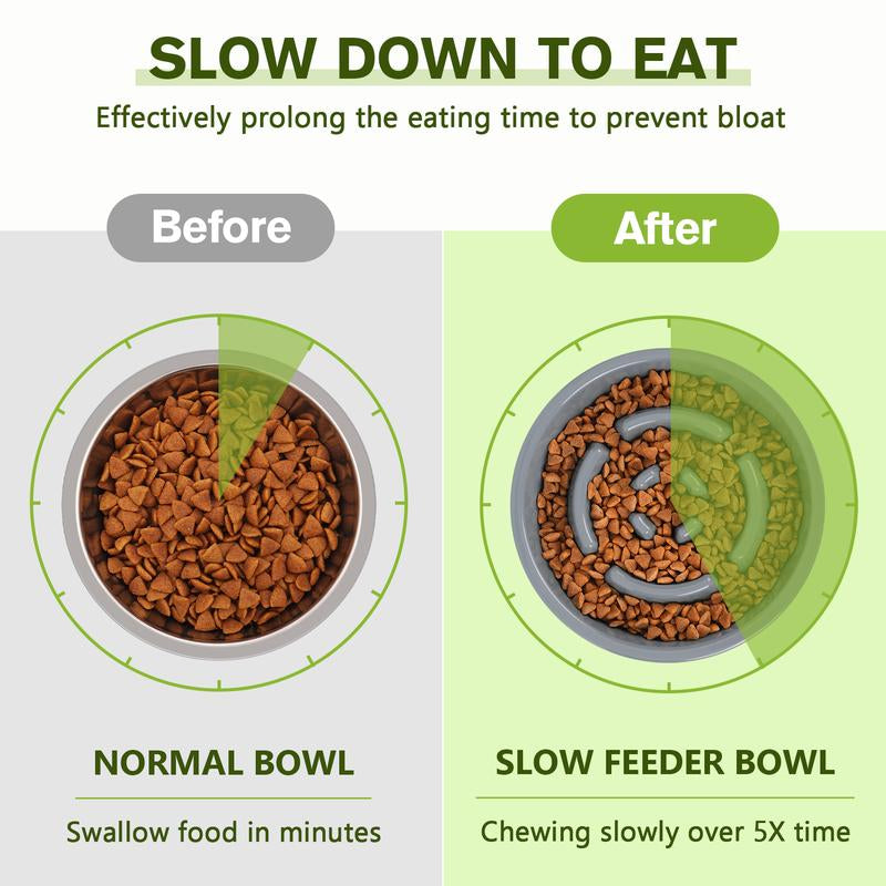 Pecute New Version Slow Feeder Dog Bowls to Slow down Eating