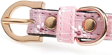 Collar De Cuero PU Ajustable Con Flor Para Perro Pequeños, Rosa