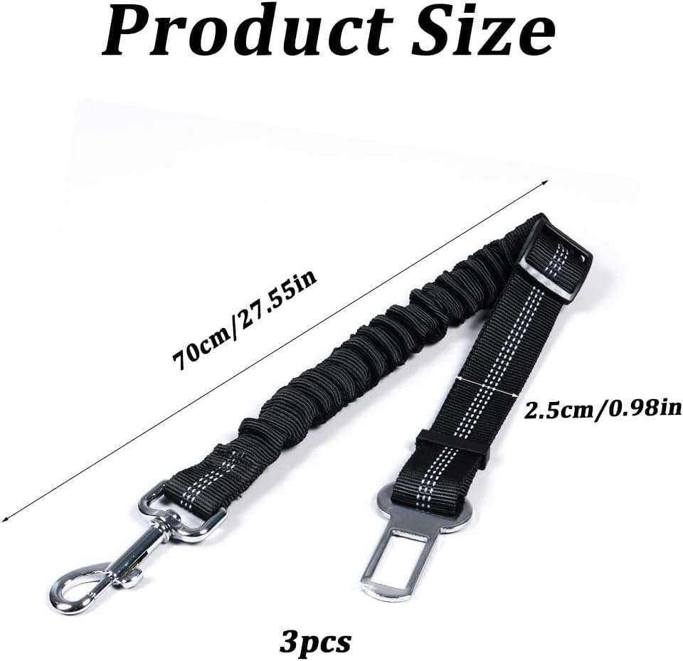 2 Piezas Cinturón De Seguridad De Coche Universal Para Todos Los Perros, Cinturon Seguridad Perro Coche, Arnés Del Cinturón De Nylon Ajustable Universal, Para Todas Las Razas Perros Y Gatos