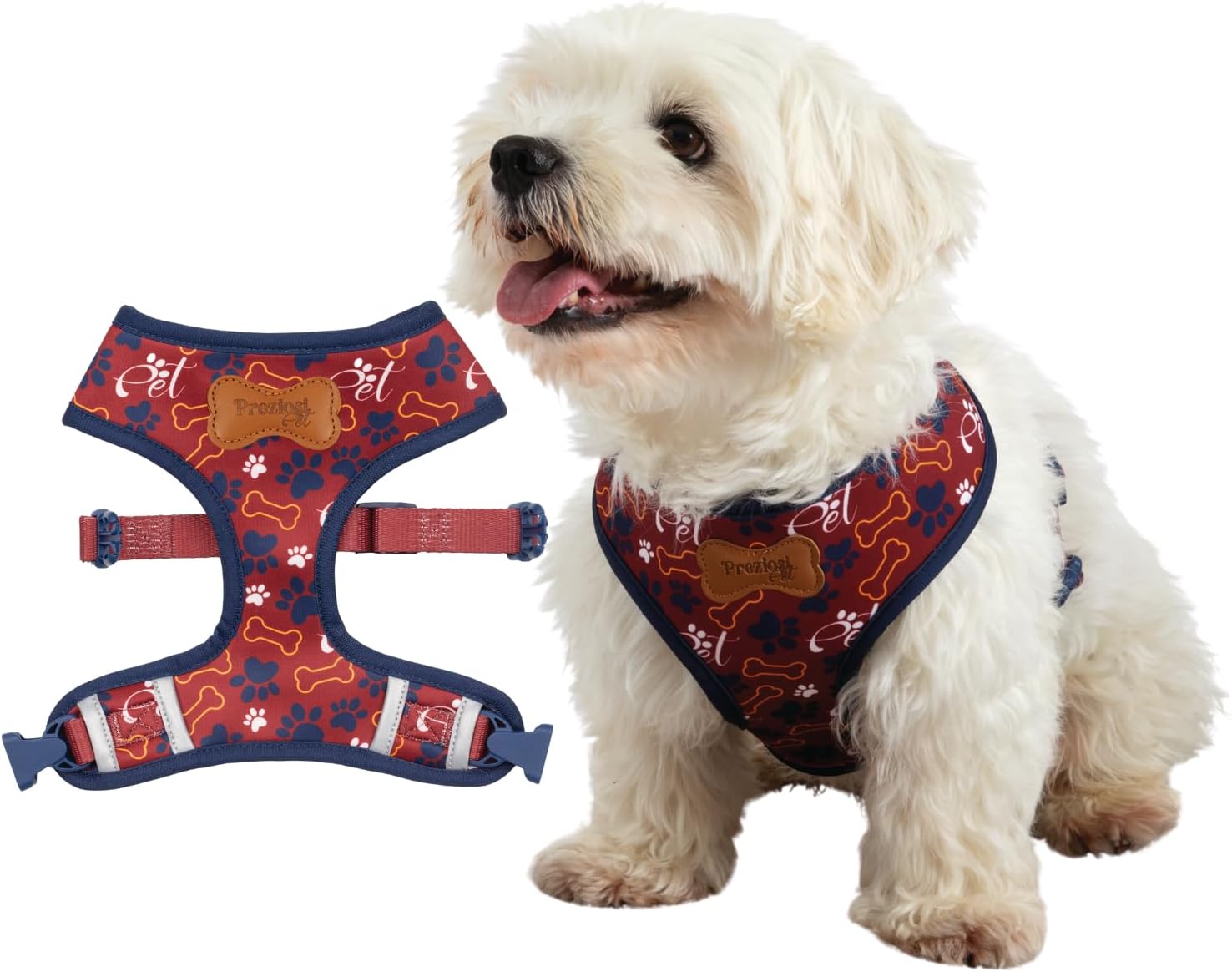 Arnés De Paseo Para Perro Transpirable Talla M, De Tela De Neopreno, Apto Para Cualquier Estación, Para Animales Adultos Y Cachorros