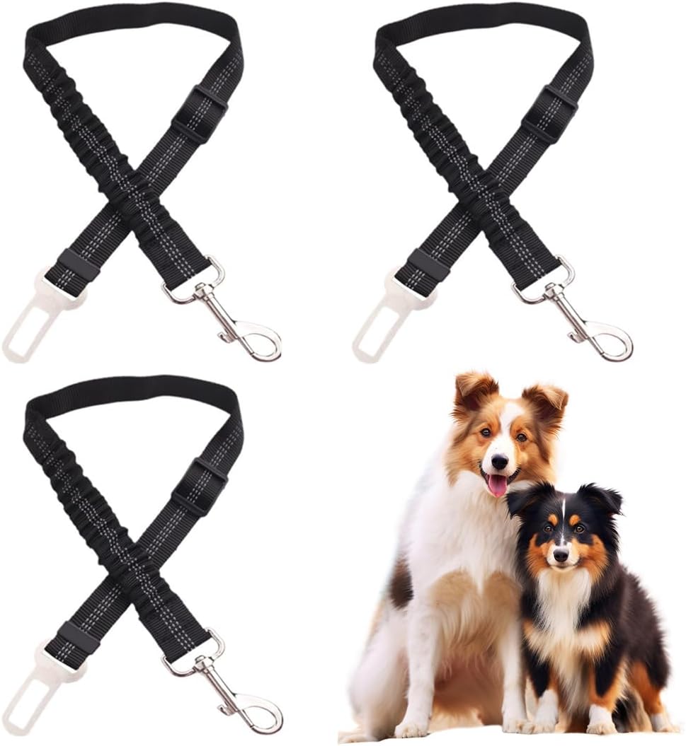 2 Piezas Cinturón De Seguridad De Coche Universal Para Todos Los Perros, Cinturon Seguridad Perro Coche, Arnés Del Cinturón De Nylon Ajustable Universal, Para Todas Las Razas Perros Y Gatos