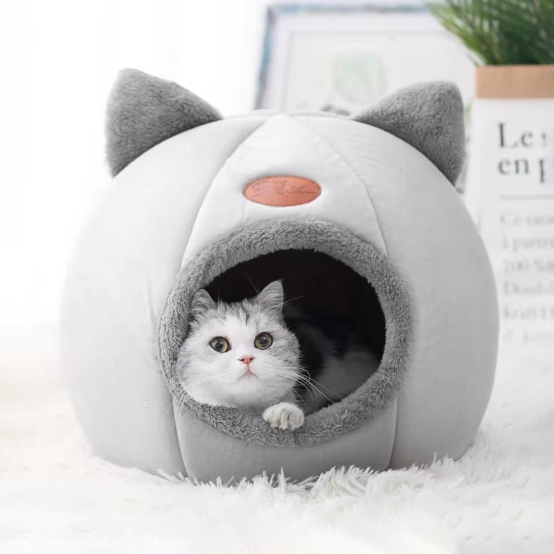 Nueva Cama para Gatos de Invierno – Cueva Acogedora de Sueño Profundo