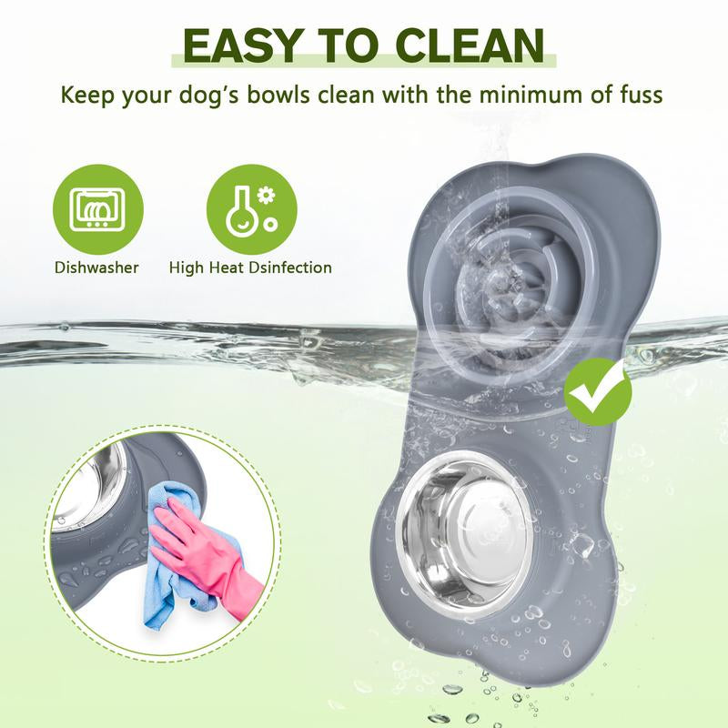 Pecute New Version Slow Feeder Dog Bowls to Slow down Eating