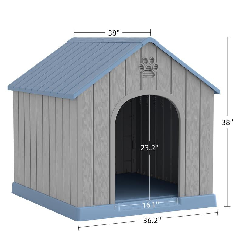 Durable Waterproof Plastic Dog/ Sheep House for Small to Large Sheep, Indoor Outdoor Pet Shelter with Ventilated Roof and Elevated Floor, Easy Assembly