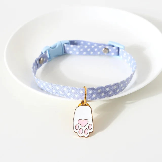 Cute Cat Collars with Moon Pendant Adjustable Safety Kitten Collar Puppy Chihuahua Raabit Necklace with Bells Pets Accessories