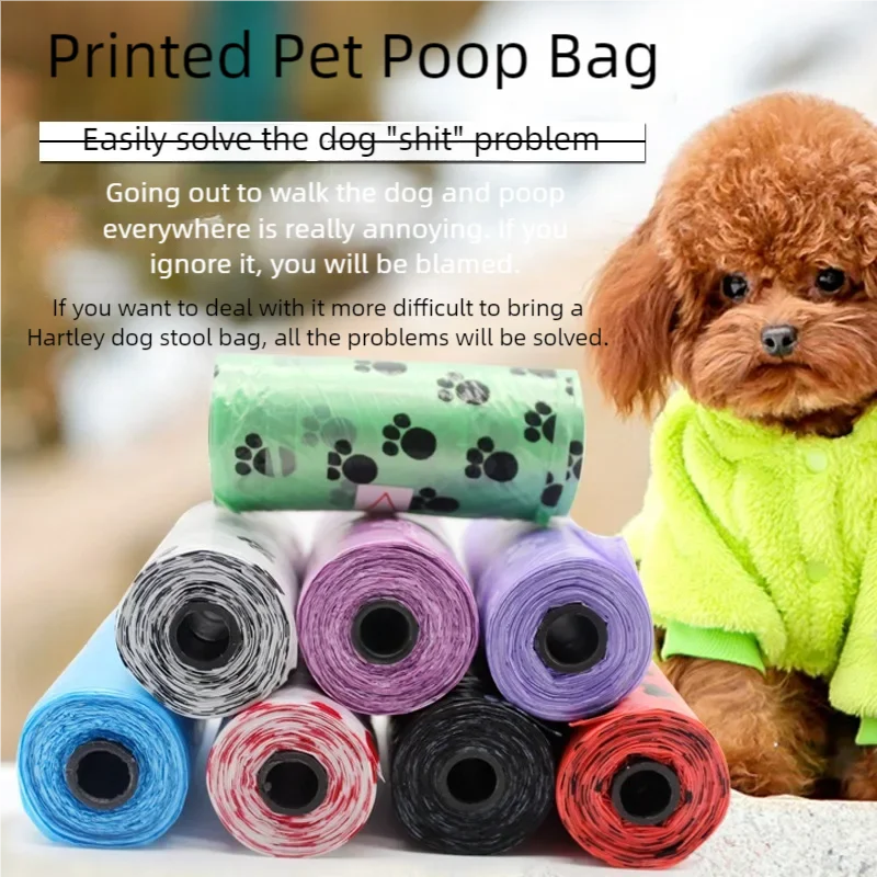 Paw Print Pet Garbage Bags, Leak Proof Pet Dog Waste Bags Doggie Poop Bags