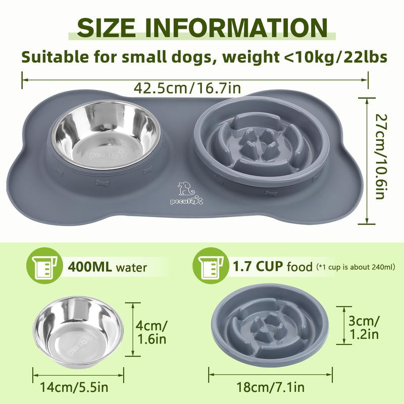 Pecute New Version Slow Feeder Dog Bowls to Slow down Eating