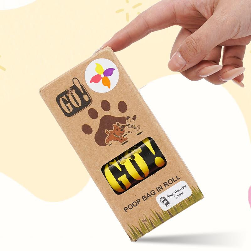 Portable Dog Poop Bags – Perfect for Dog Walks & Home Cleanup, Extra Thick No-Rip Biodegradable with Baby Powder Scent to Eliminate All Odors, Suitable for Pet Parents（120-Count ）