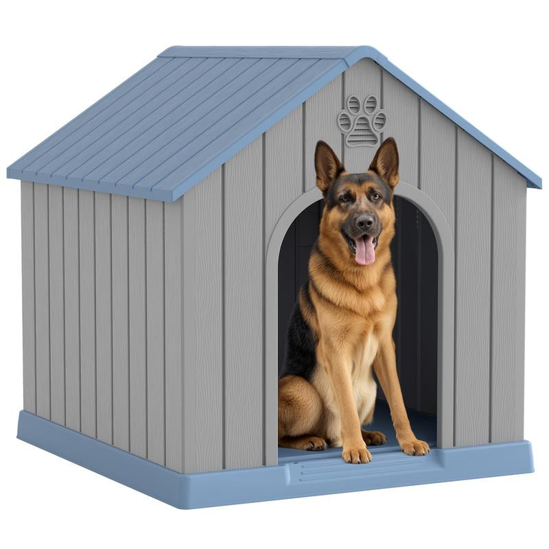 Durable Waterproof Plastic Dog/ Sheep House for Small to Large Sheep, Indoor Outdoor Pet Shelter with Ventilated Roof and Elevated Floor, Easy Assembly